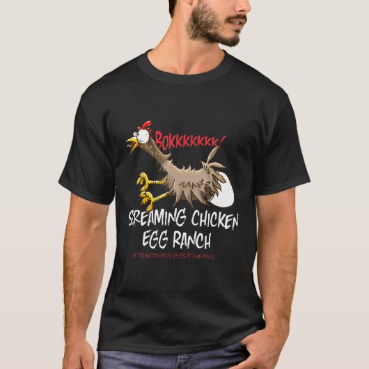 Grappig schreeuwend Boerderij Chicken Egg Ranch T-shirt (Voorkant)