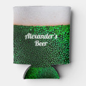 Grappig schuimig bier gepersonaliseerd blikjeskoeler (Voorkant)