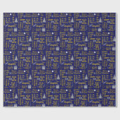 Grappig Script Christmas Font Collage Cadeaupapier (Vlak)