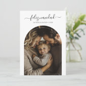 Grappig Script Feliz Navidad Kerstfoto Feestdagenkaart (Staand voorkant)