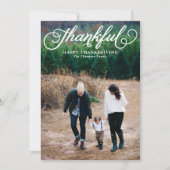 Grappig script Gelukkig Thanksgiving Foto Feestdagenkaart (Voorkant)