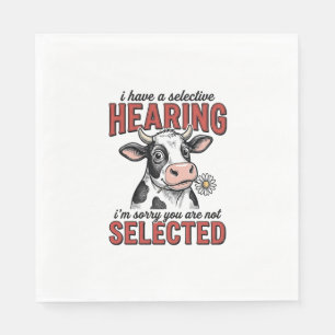 Grappig Selectief Gehoor Koe Vintage Shirt Ontwerp Servet