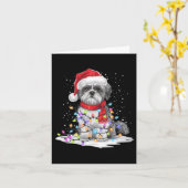 Grappig Shih Tzu Hondenboom Kerstverlichting Xmas Kaart (Gele Bloem)