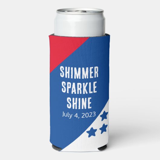 Grappig "Shimmer Sparkle Shine" 4 juli Amerikaans (Seltzer Achterkant)