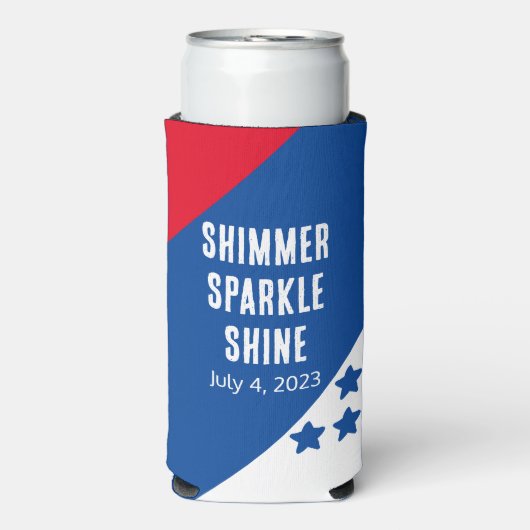 Grappig "Shimmer Sparkle Shine" 4 juli Amerikaans (Seltzer Voorkant)