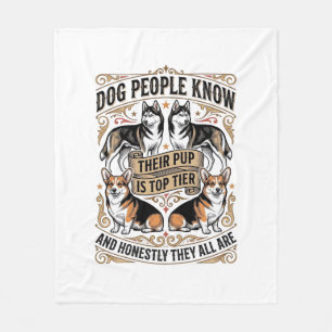 Grappig shirt voor hondenliefhebbers met vintage p fleece deken
