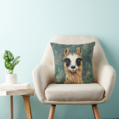 Grappig Sierkussen met Curious Llama (Stoel)