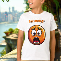 Grappig Sinaasappel geschokt Emoji Kinder T-shirt