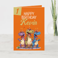 Grappig Sinaasappel & Groene Kaars Trex Boy 1e Ver
