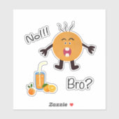 Grappig sinaasappel sticker (Vel)