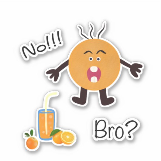 Grappig sinaasappel sticker (Voorkant)