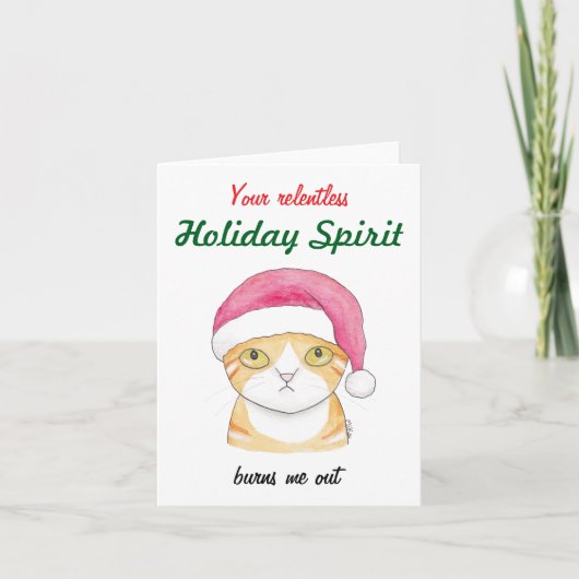 Grappig Sinaasappel Tabby Ginger Grumpy Cat Christ Feestdagen Kaart (Voorkant)