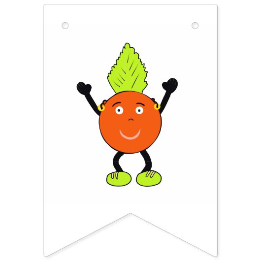 Grappig sinaasappel vlaggetjes (Eerste vlag)