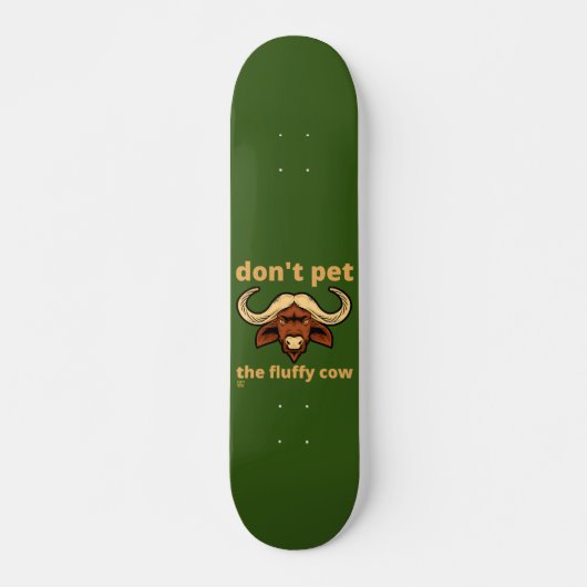 grappig skateboard "FLUFFY KOE" (Voorkant)