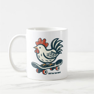 Grappig skateboarden Boerderij Chicken gepersonali Koffiemok
