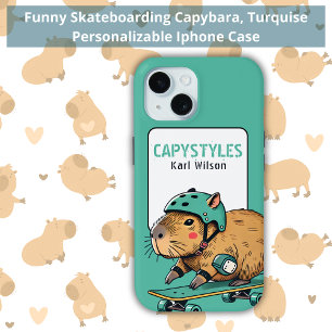 Grappig skateboarden Capybara Turquise
