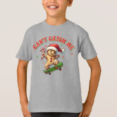 Grappig Skateboarden Gingerbread Man Kerstmis T-shirt (Voorkant)