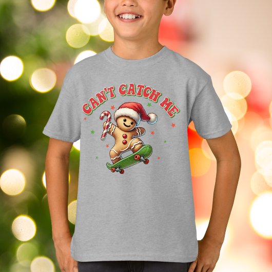 Grappig Skateboarden Gingerbread Man Kerstmis T-shirt