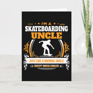 Grappig skateboardende oom kerstcadeau voor oom kaart