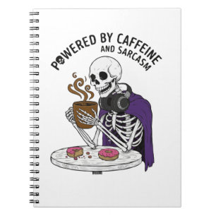 Grappig Skelet   Aangedreven door Cafeïne en Sarca Notitieboek