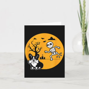 Grappig Skelet Bot Dog Liefhebbers Shirt Halloween Kaart