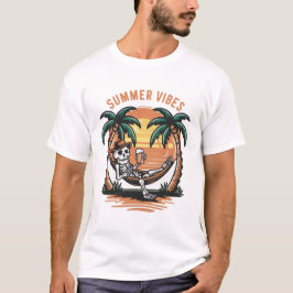 Grappig Skelet chilling Summer Vibes T-shirt