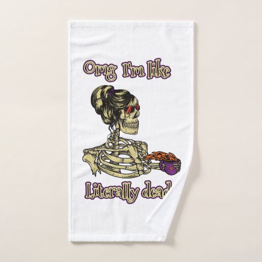 Grappig skelet Drink dat ik letterlijk Dead Coffee Bad Handdoek (Handdoek)