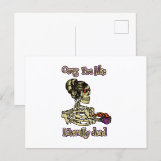 Grappig skelet Drink dat ik letterlijk Dead Coffee Briefkaart