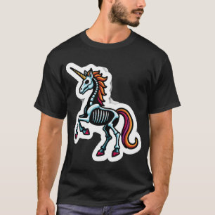 Grappig Skelet Eenhoorn Liefhebbers Griezelen Hall T-shirt