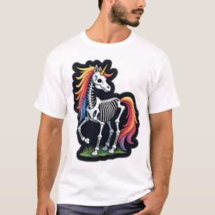 Grappig Skelet Eenhoorn Liefhebbers Griezelige Hal T-shirt