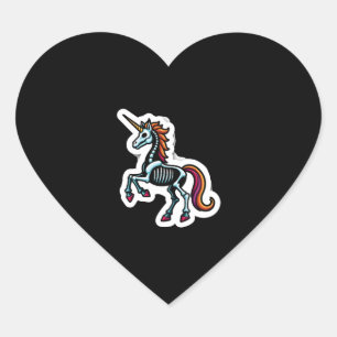 Grappig Skelet Eenhoorn Liefhebbers Spooky Hallowe Hart Sticker