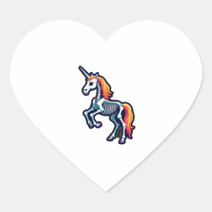 Grappig Skelet Eenhoorn Liefhebbers Spooky Hallowe Hart Sticker