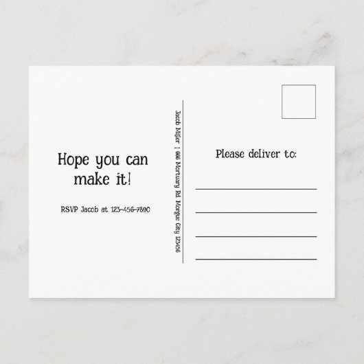 Grappig skelet gotische RIP naar zijn 20s Uitnodiging Briefkaart (Achterkant)