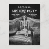 Grappig skelet  gotische RIP naar zijn 20s Uitnodiging Briefkaart (Voorkant)