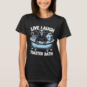 Grappig Skelet Halloween Live Lach Toaster Th Ontw T-shirt
