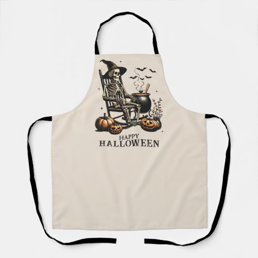 Grappig  skelet Halloween Schort (Voorkant)