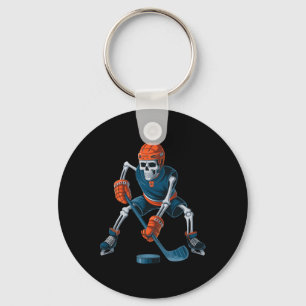 Grappig Skelet IJshockey Halloween _1 Sleutelhanger
