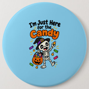 Grappig Skelet Ik Ben Hier Gewoon Voor De Snoep Ha Ronde Button 6,0 Cm