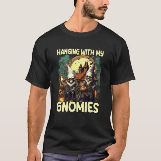 Grappig Skelet Kabouter Halloween Hangen Met Mijn T-shirt