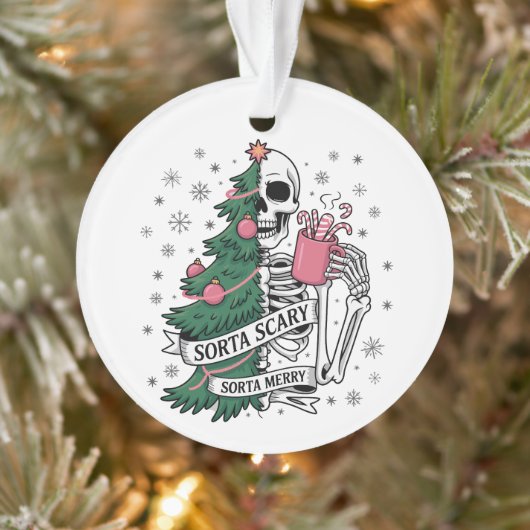 Grappig Skelet Kerst Mis Luk Mis Schrik  Ornament (Boom)