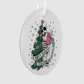 Grappig Skelet Kerst Mis Luk Mis Schrik  Ornament (voorkant)
