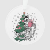 Grappig Skelet Kerst Sorta Merry Sorta Scary Ornament (voorkant)
