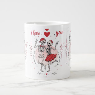 Grappig Skelet Koppel Verliefd Extra Grote Beker