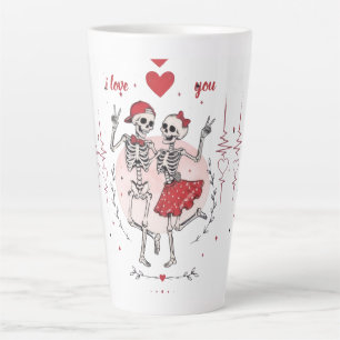 Grappig Skelet Koppel Verliefd Latte Mok