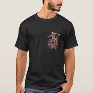 Grappig Skelet Mariachi Gitaar Zak Cinco De May T-shirt