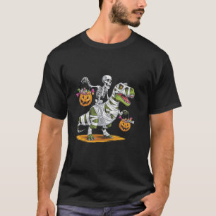 Grappig Skelet Mummy Dinosaur T Rex Snoep Grab Hal T-shirt