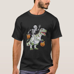 Grappig Skelet Mummy Dinosaur T Rex Snoep Grab Hal T-shirt