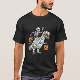 Grappig Skelet Mummy Dinosaur T Rex Snoep Grab Hal T-shirt