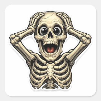 Grappig Skelet OMG Schedel Sticker – Spooky Hallow