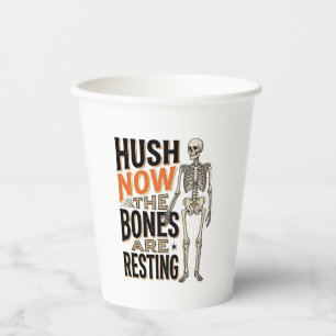 Grappig Skelet Shirt, Stilstaan Nu Halloween Gravu Papieren Bekers